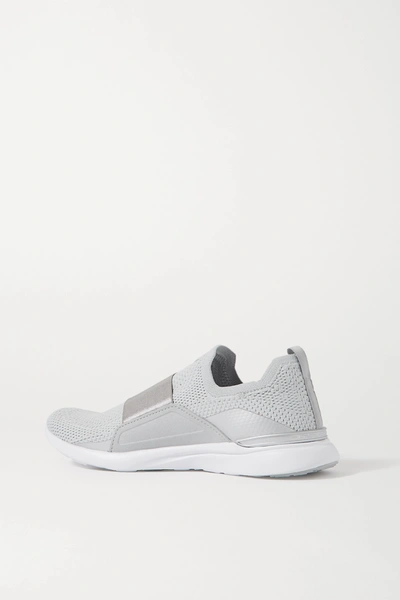 Shop Apl Athletic Propulsion Labs Techloom Bliss Mesh And Neoprene Slip-on Sneakers In Silver