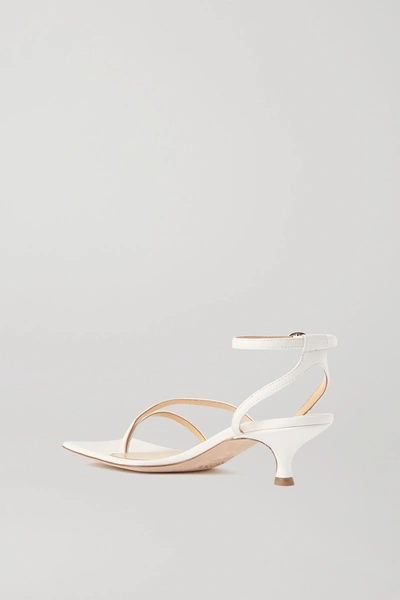 Shop A.w.a.k.e. Delta Low Leather Sandals In White