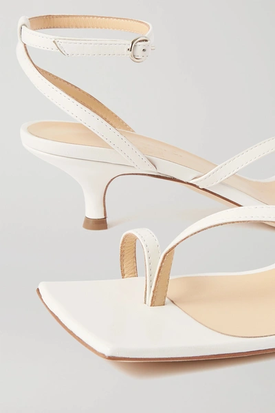 Shop A.w.a.k.e. Delta Low Leather Sandals In White
