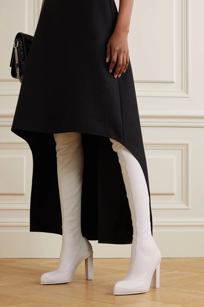 Shop Alexander Mcqueen Leather Over-the-knee Boots In White