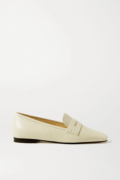 Shop Khaite Leather Loafers In White