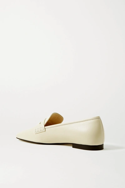 Shop Khaite Leather Loafers In White