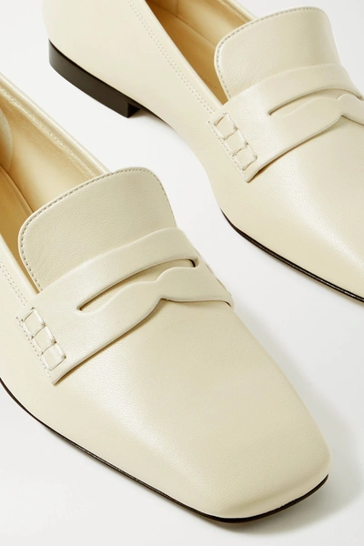 Shop Khaite Leather Loafers In White