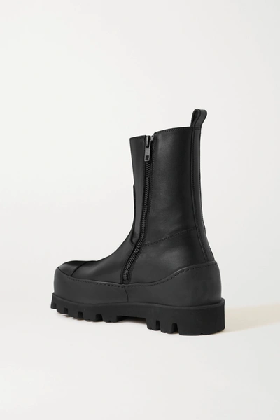 Shop Ann Demeulemeester Leather Ankle Boots In Black
