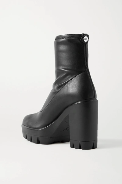 Shop Giuseppe Zanotti Blaze Stretch-leather Sock Boots In Black