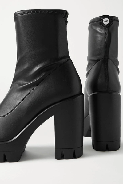 Shop Giuseppe Zanotti Blaze Stretch-leather Sock Boots In Black