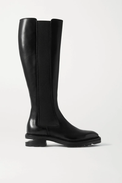 Shop Alexander Wang Andy Leather Knee Boots In Black