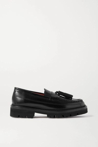 Shop Grenson Bethany Tasseled Leather Loafers In Black