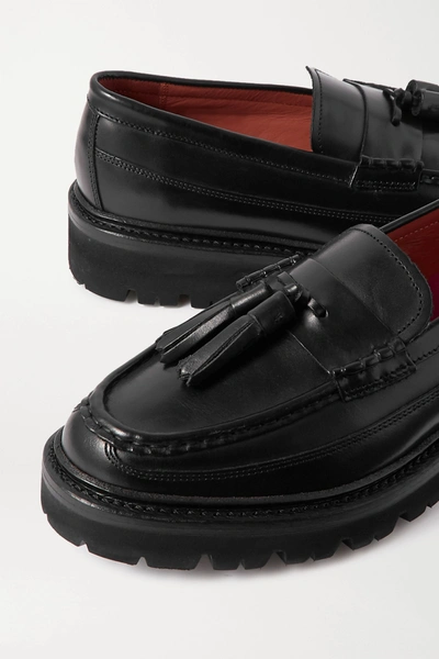 Shop Grenson Bethany Tasseled Leather Loafers In Black