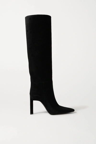 Shop Attico Suede Knee Boots In Black