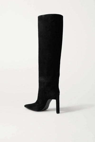 Shop Attico Suede Knee Boots In Black