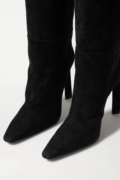Shop Attico Suede Knee Boots In Black