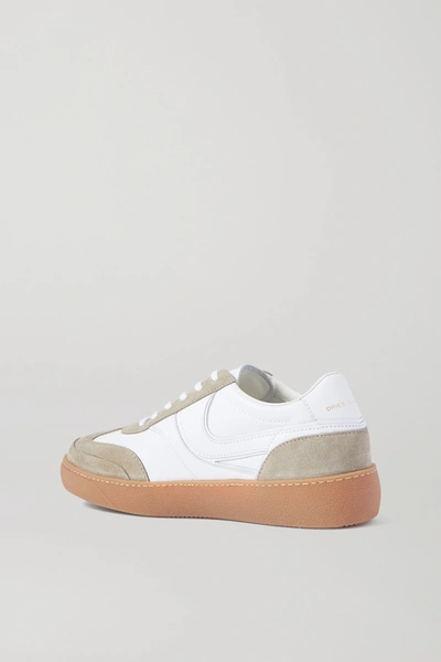Shop Dries Van Noten Leather And Suede Sneakers In White