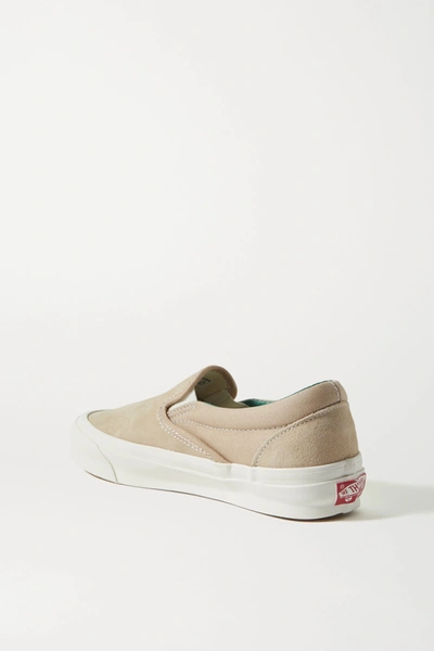 Shop Vans Og Classic Lx Suede And Canvas Slip-on Sneakers In Beige
