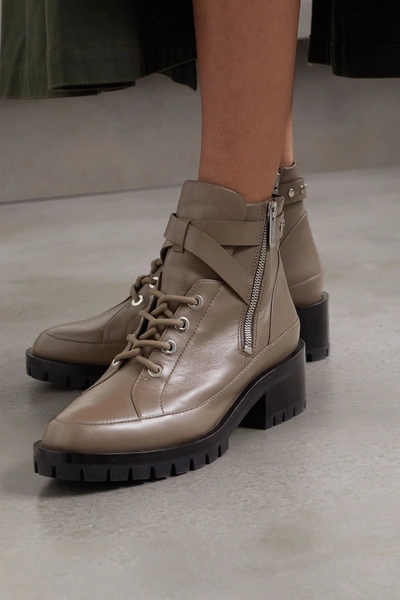 Shop 3.1 Phillip Lim / フィリップ リム + Space For Giants Hayett Lace-up Leather Ankle Boots In Taupe