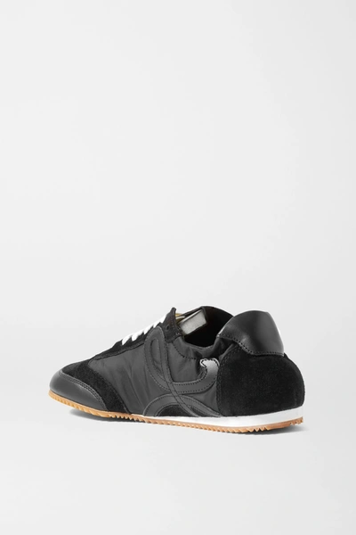 Shop Loewe Ballet Runner Shell, Suede And Leather Sneakers In Black