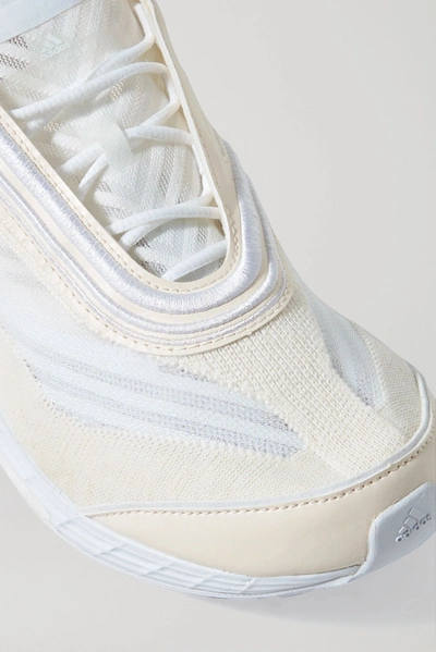 Shop Adidas By Stella Mccartney Boston Mesh And Primeknit Sneakers In Cream