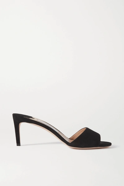 Shop Jimmy Choo Stacey 65 Suede Mules In Black