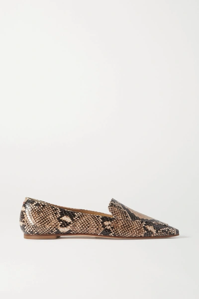 Shop Aeyde Aurora Snake-effect Leather Loafers In Snake Print