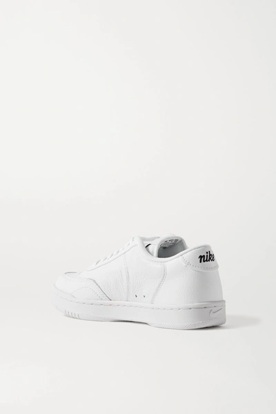 Shop Nike Court Vintage Embroidered Textured-leather Sneakers In White