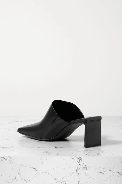 Shop Balenciaga Moon Leather Mules In Black