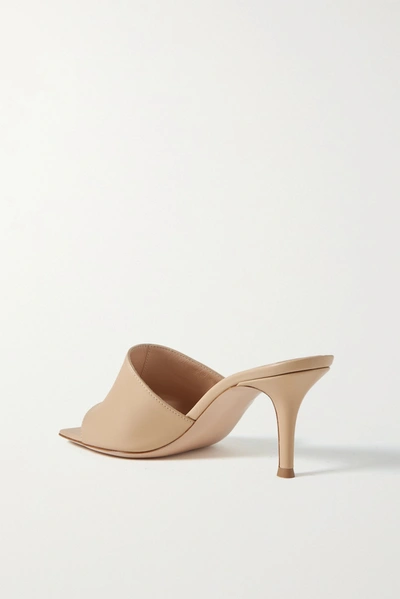 Shop Gianvito Rossi 70 Leather Mules In Beige