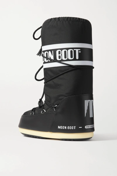Shop Moon Boot Icon Shell And Faux Leather Snow Boots In Black