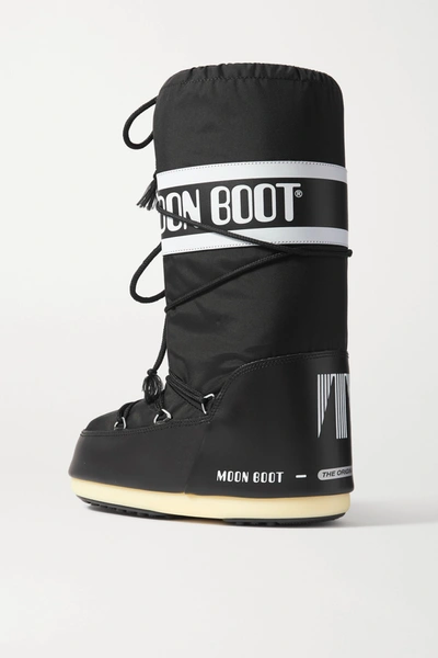 Moon Boot Icon Shell And Faux Leather Snow Boots In Black