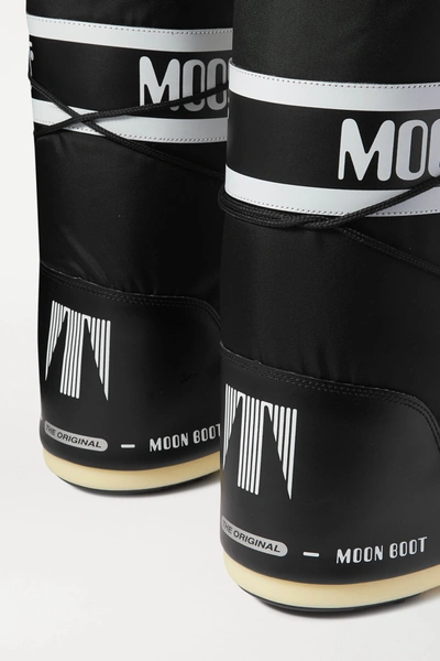 Moon Boot Icon Shell And Faux Leather Snow Boots In Black