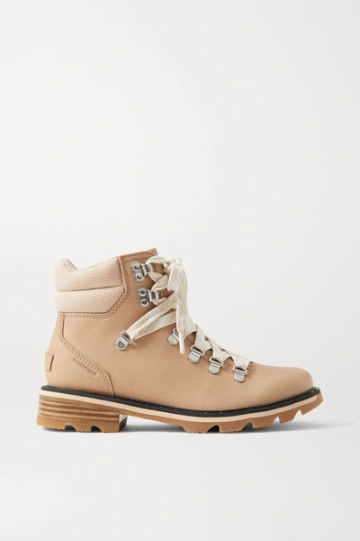 Shop Sorel Lennox Hiker Waterproof Brushed-leather Ankle Boots In Sand