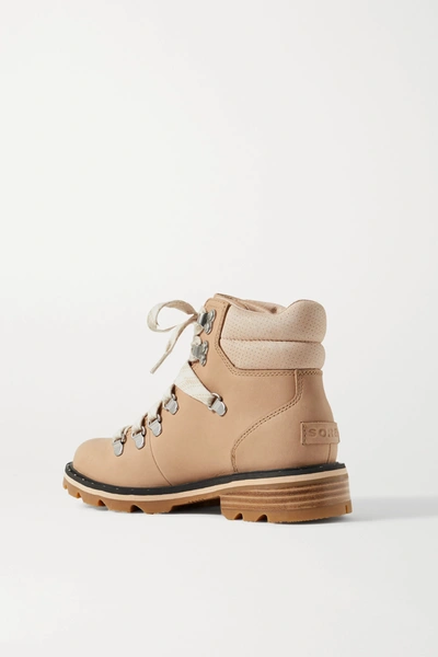 Shop Sorel Lennox Hiker Waterproof Brushed-leather Ankle Boots In Sand