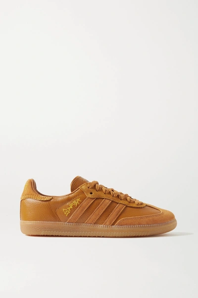 Sentirse mal domingo absorción Adidas Originals + Jonah Hill Samba Leather And Suede Trainers In Camel |  ModeSens