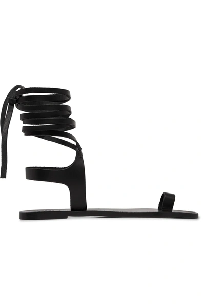 Shop Atp Atelier Candela Leather Sandals In Black