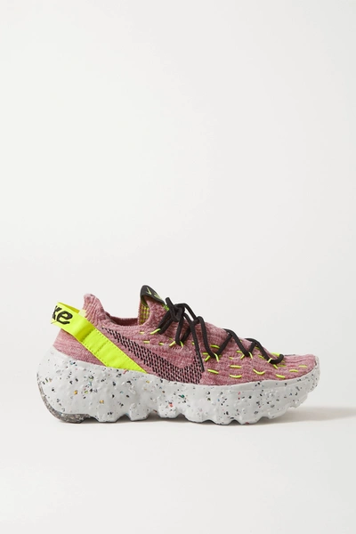 Shop Nike Space Hippie 04 Space Waste Flyknit Sneakers In Pink