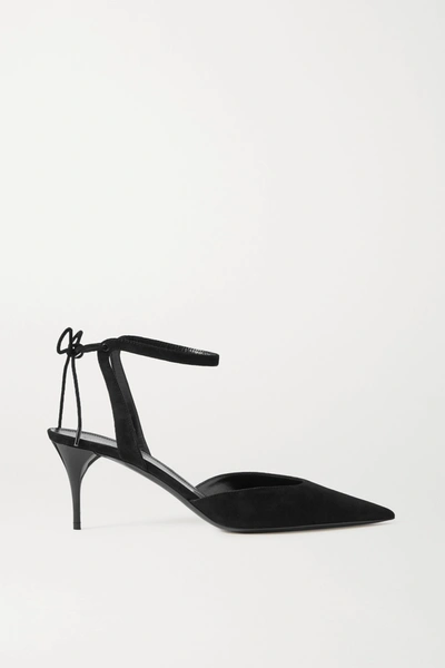 Shop Saint Laurent Lexi Suede Pumps In Black