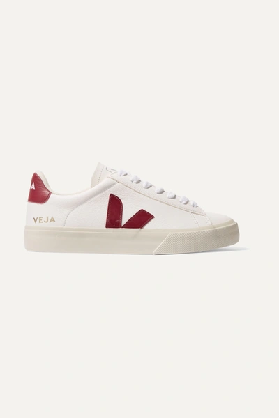 Shop Veja Net Sustain Campo Leather Sneakers In White