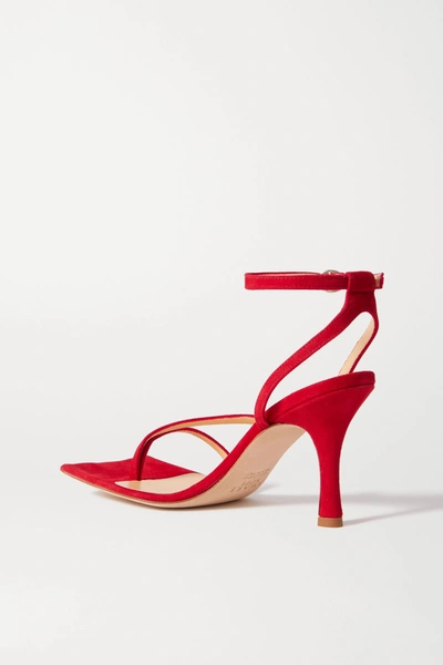 Shop A.w.a.k.e. Delta High Suede Sandals In Red