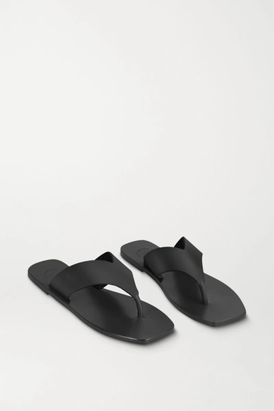 Shop Atp Atelier Merine Leather Flip Flops In Black