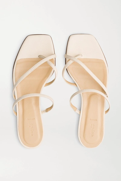 Shop Aeyde Marina Leather Slides In Cream
