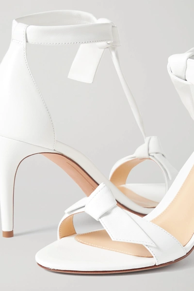 Shop Alexandre Birman Clarita Bow-embellished Leather Sandals In White