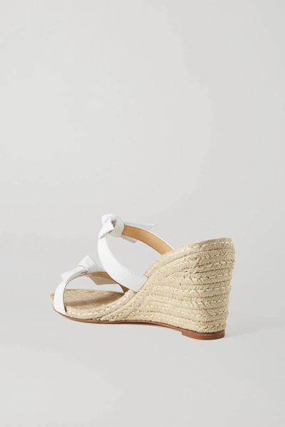 Shop Alexandre Birman Clarita Bow-embellished Leather Espadrille Wedge Sandals In White