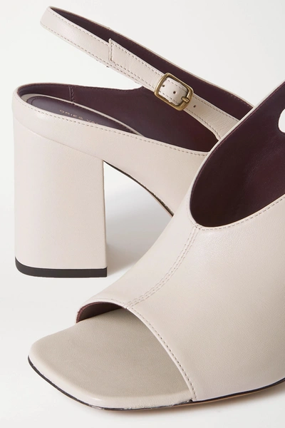 Shop Dries Van Noten Leather Slingback Sandals In Cream