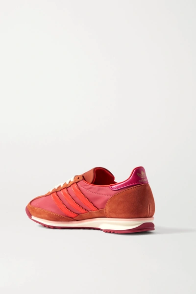 Shop Adidas Originals + Wales Bonner Sl 72 Shell, Leather And Suede Sneakers In Bubblegum