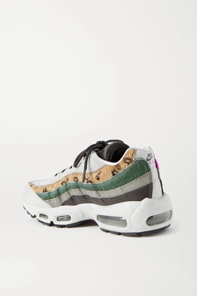 Shop Nike Air Max 95 Mesh, Suede, Calf Hair And Leather Sneakers In White