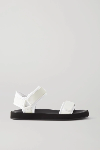 Shop The Row Hook And Loop Leather And Neoprene Sandals In White