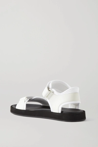 Shop The Row Hook And Loop Leather And Neoprene Sandals In White