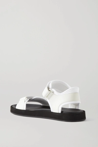 The Row Hook And Loop Leather And Neoprene Sandals In White