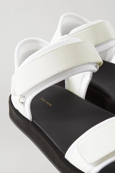 Shop The Row Hook And Loop Leather And Neoprene Sandals In White