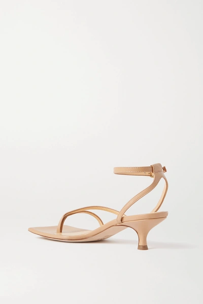 Shop A.w.a.k.e. Delta Low Leather Sandals In Neutral