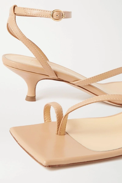 Shop A.w.a.k.e. Delta Low Leather Sandals In Neutral